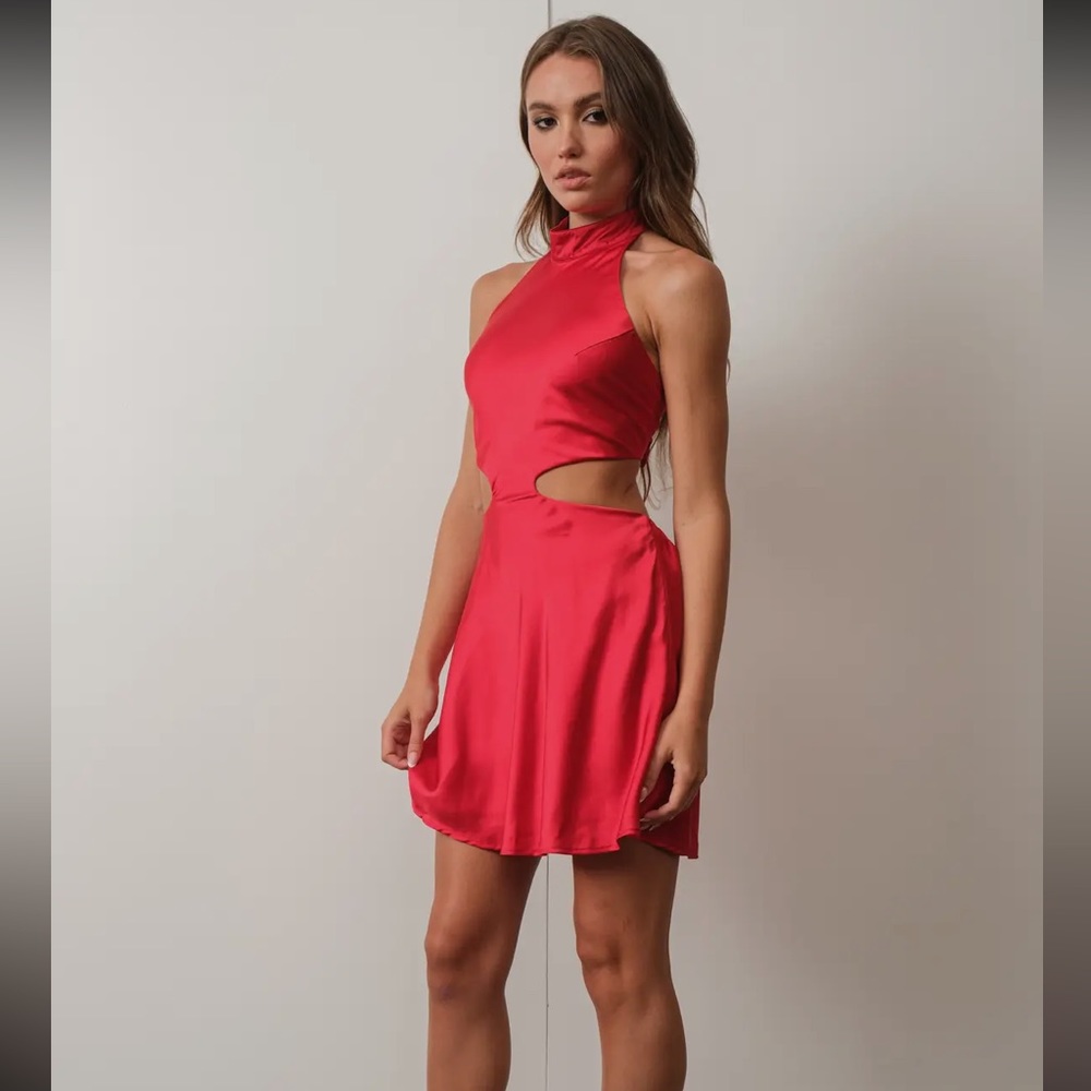 PRETTY GARBAGE Satin Cutout Dress - Picture 5 of 6
